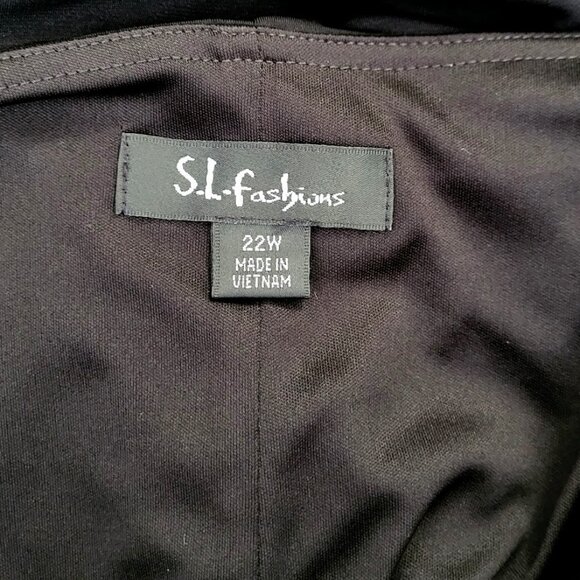 S. L. Fashions Black Buckle-Ruched Dress - NWOT - Women's Plus Size 22 W - Picture 6 of 8